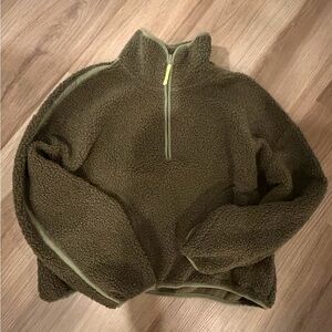 Old Navy Green Sherpa Half-Zip Pullover